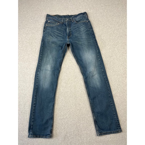 Levis 505 Jeans Mens‎ 34x34 Blue Denim Medium Wash Regular Fit Straight Leg - Picture 1 of 12